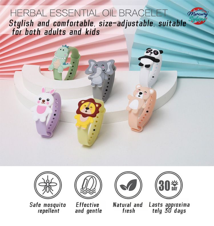 Children's Cartoon Mosquito Repellent Anti Insect Bracelet Plant Essential Oil Anti-mosquito Bangles Baby Kid Wristband