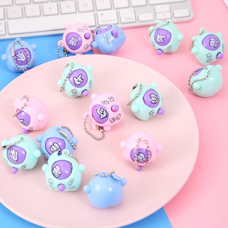Random Rock Paper Scissors toy Game Accessories Props for Babies Kids Children Teens Adults party Finger Guessing Egg Keychain Face Changing Twist Egg Toy Creative Gift fidget toy Stress relief toy