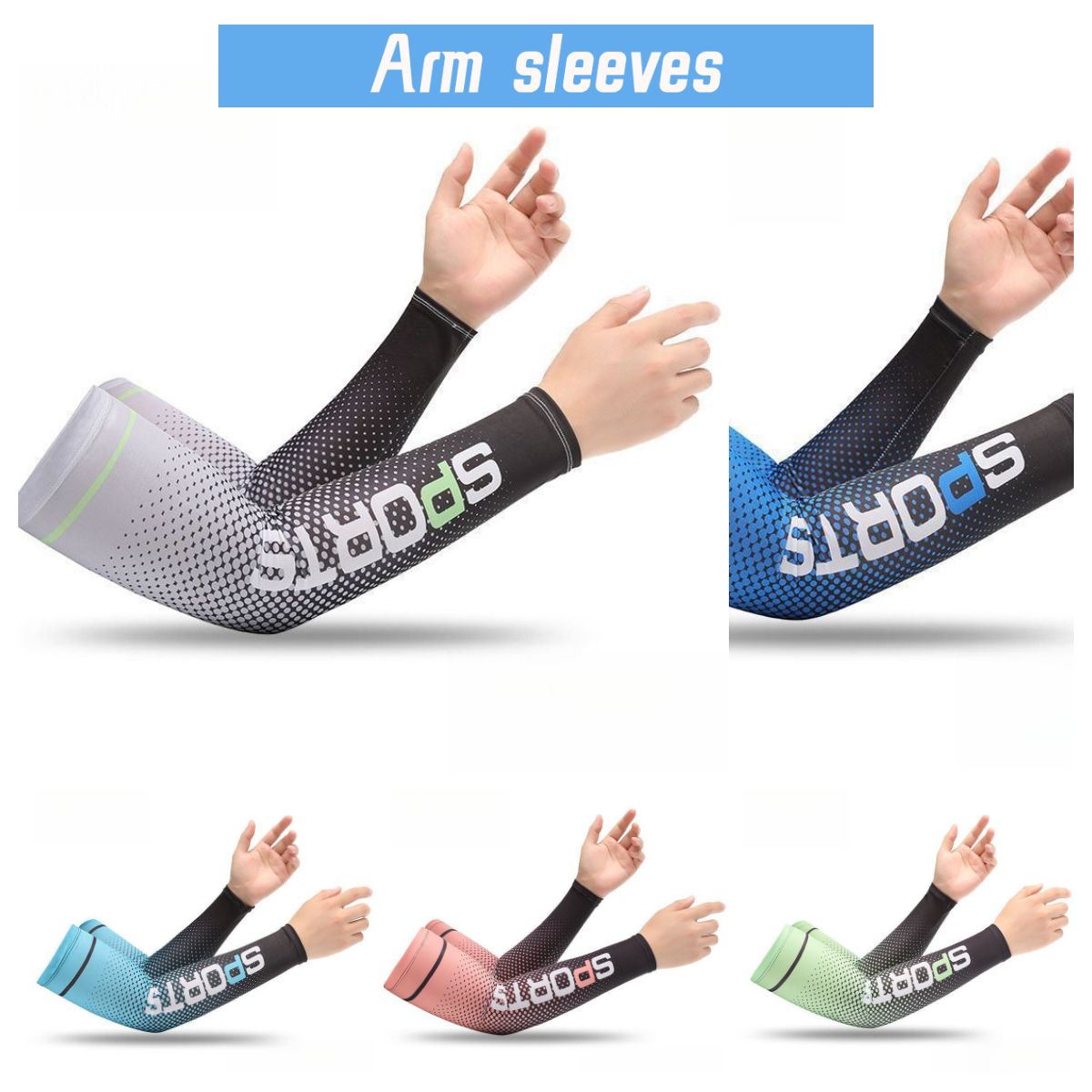 MS UV Sun Protection Compression Arm Sleeves Balaclava Face Mask &Cooling Arm Sleeves for Men & Women,,Breathable Neck Gaiter Unisex Sun Sleeve for Outdoor Sport