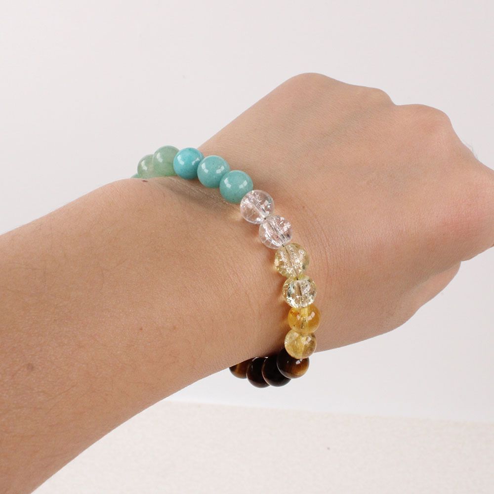 Natural Crystal Round Bead Bracelet  European American Style Stone Beaded Stretch Bracelet Wealth Money Bracelet Beaded Protection Bracelet Adjustable Lucky Bracelet Feng Shui Black Obsidian Handmade