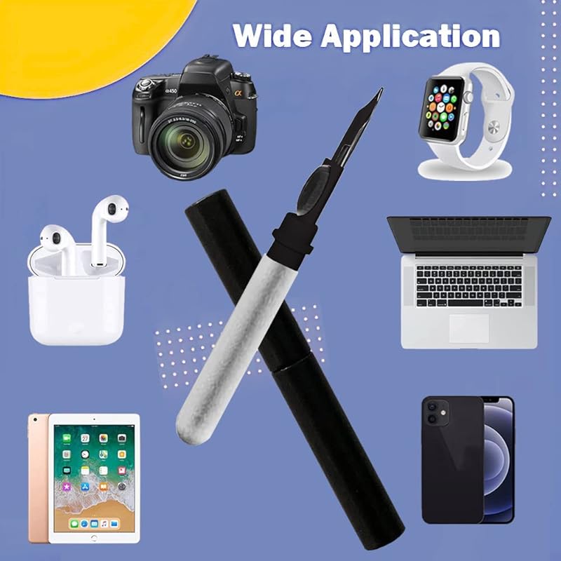2PC Cleaner Kit for Laptop,Earbuds Cleaning kit for Apple laptop Pro 1 2 3, Multi-Function Cleaning Tool with Brush for Wireless Earphones Bluetooth Headphones Camera and iPhone
