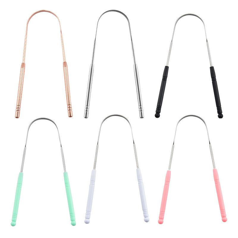1-10pcsTongue Scraper for Adults,Reduce Bad Breath,Metal Tongue Scraper,Tongue Cleaner,Stainless Steel Tongue Scraper Tongue Cleaner,Tongue Scrubber Oral Hygiene 3in1 with rose gold metal case