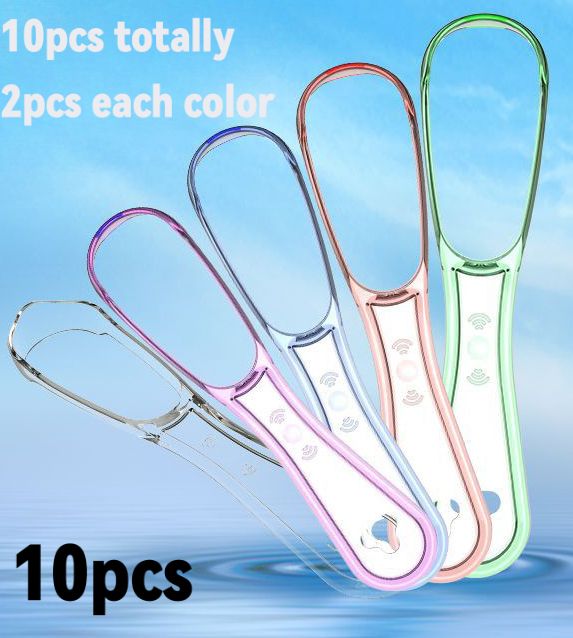 1-10pcsTongue Scraper for Adults,Reduce Bad Breath,Metal Tongue Scraper,Tongue Cleaner,Stainless Steel Tongue Scraper Tongue Cleaner,Tongue Scrubber Oral Hygiene 3in1 with rose gold metal case