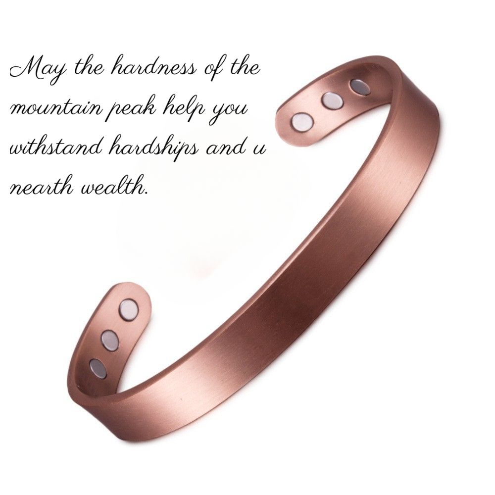 Copper Bracelet for Men and Women, 99.9% Pure Copper Magnetic Bangle with 6pcs 3500 Gauss Pure Copper Magnet-Infused Health Bracelet - Unisex Blessing Pattern Bangle, Ideal for Personal Use or Gifting