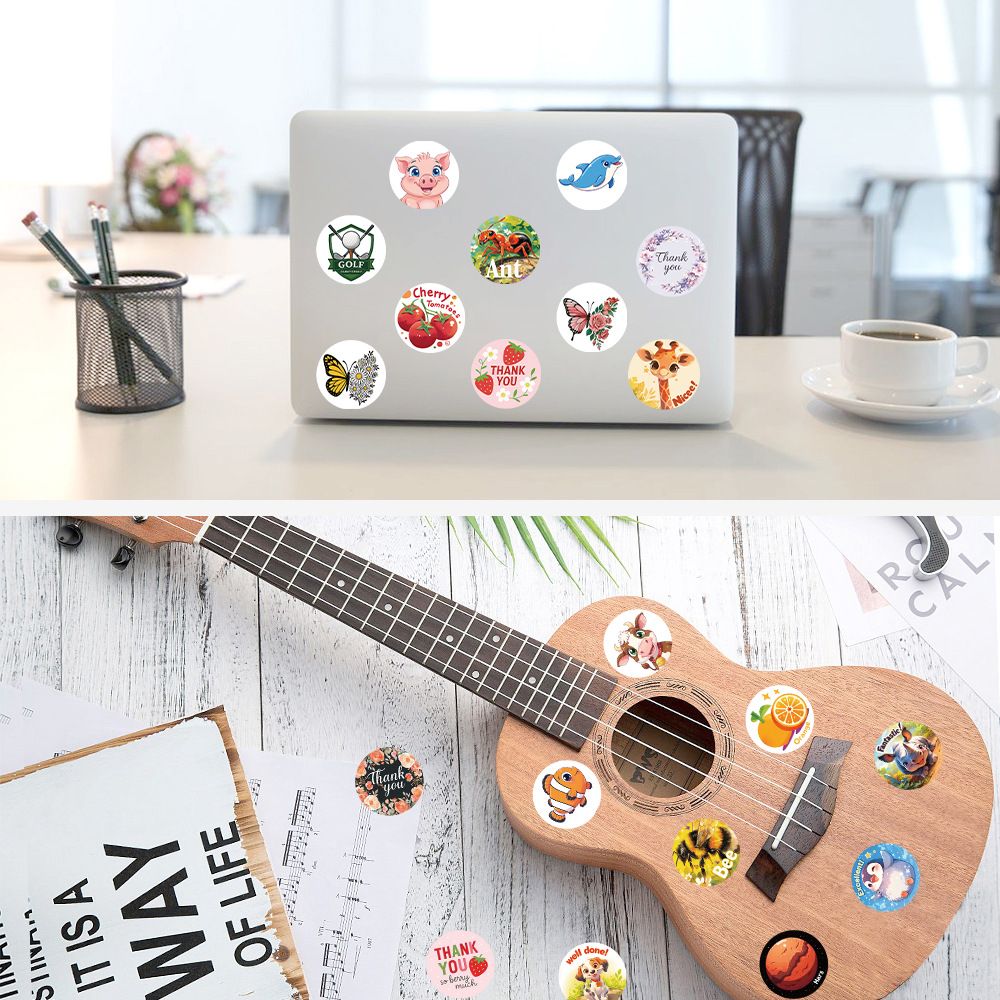 500pcs Animal Stickers for Kids English Design for Kids Reward,Self-Adhesive Sealing Stickers,Washi Tape for Journal Supplies & DIY Craft  for Toddlers 2-4 School Supplies (1.0 Inch)