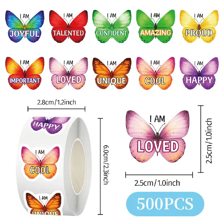 500pcs Astronaut&Animal Sticker Roll -English Design for Kids Reward,Self-Adhesive Sealing Stickers,Reward Labels for Toddlers Teachers Party Favors Goodie Bags Scrapbooking Crafts