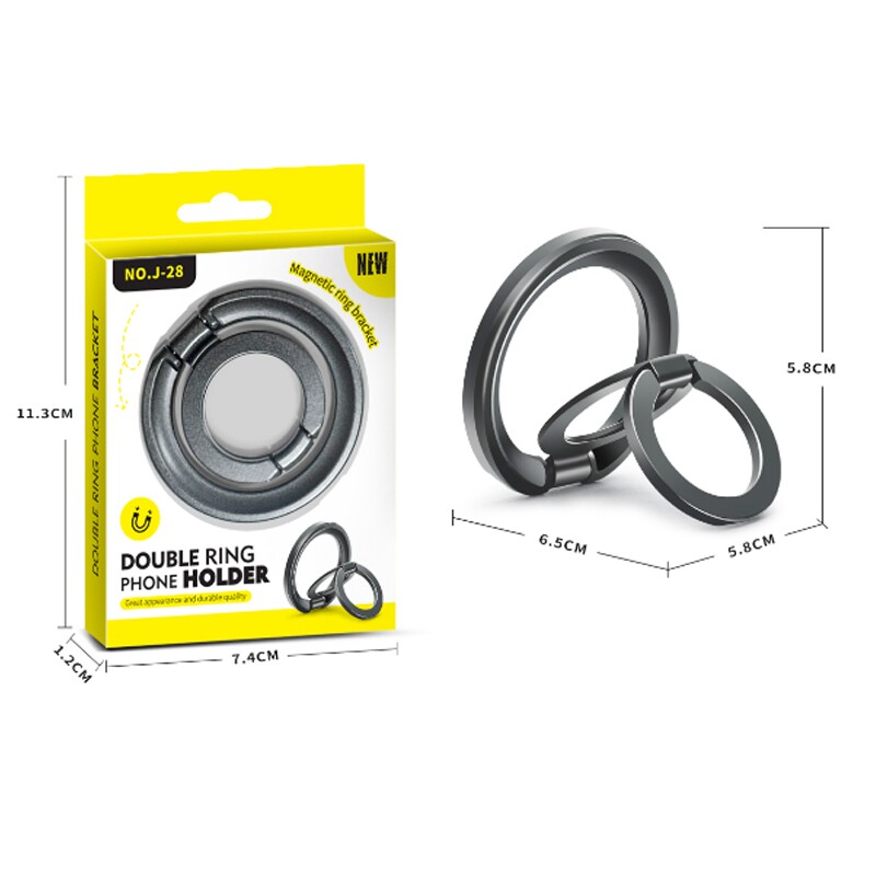 MagSafe Phone Grip,360° Rotation Magnetic Cell Phone Grip,Dual-Ring Magnetic Ring Holder Kickstand Mag Safe Ring Phone Stand,Foldable Desktop Holder,Strong Magnetic,Metal Stand for iPhone  Android