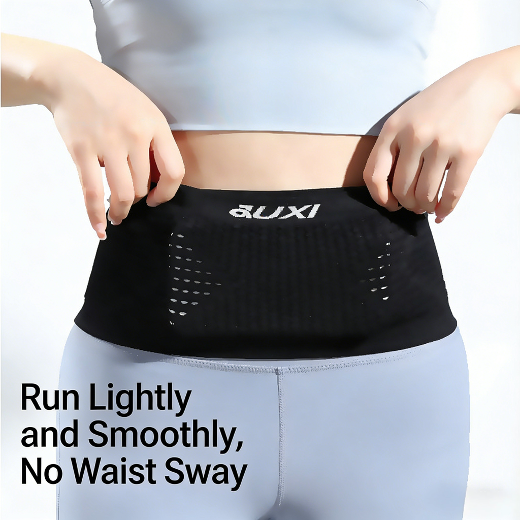 Running Belt for Men&Women-Secure Jogging Pouch for Phone, Keys&Essentials - For All Cell Phone Running Waist Pack,Slim Outdoor Invisible Phone Bag,Breathable Knit Water Resistant Sports Fanny Pack