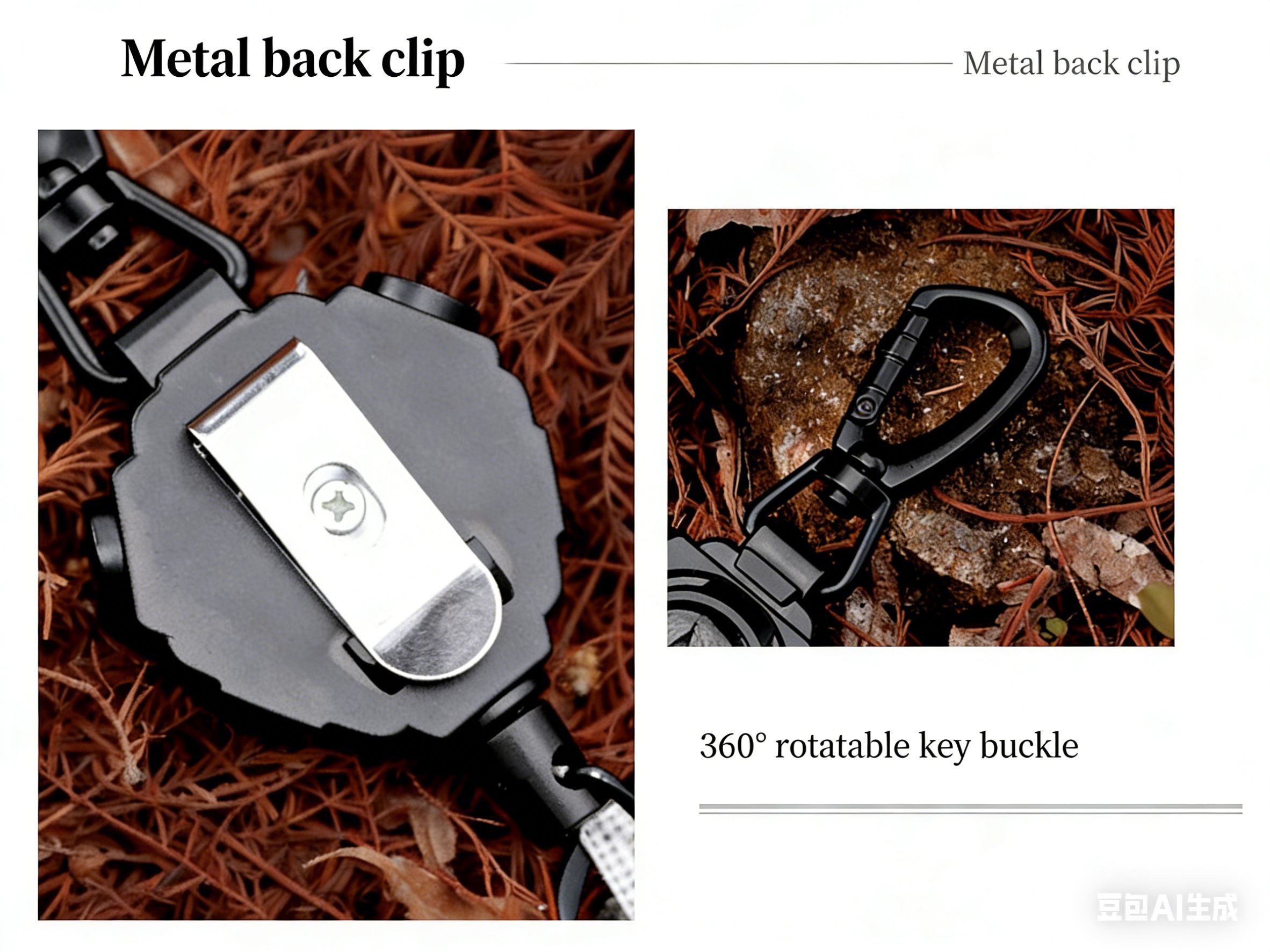 1-2pcs Heavy Duty Steel Wire Retractable Keychain,High Rebound Extendable Key Ring,Outdoor Carabiner Anti-Theft Buckle,Camping Fishing Lure Accessories,Heavy Duty Carabiner Badge Holder