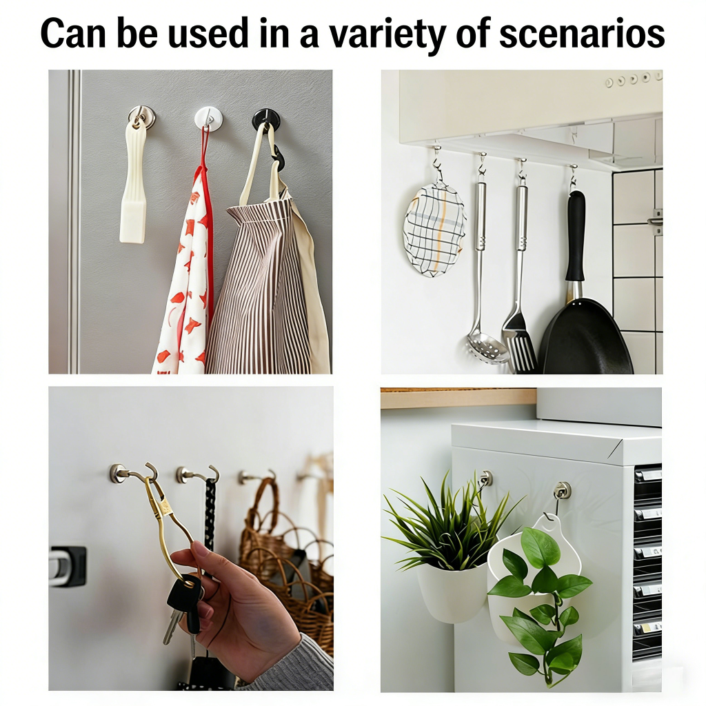 1-10pcs Magnetic Hooks,Metal Heavy Duty Magnet Hooks, No Drill Magnetic Suction Cup Hangers Refrigerator Fridge Hanging for Classroom Beach Vacation Kitchen Grills- high-quality neodymium magnets