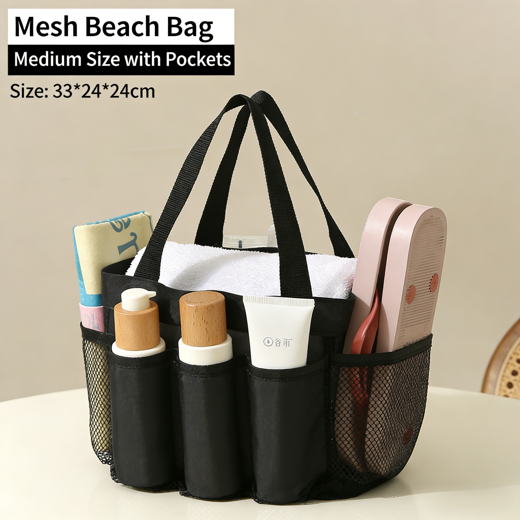 BeachNylon Mesh Tote Bag,Casual Tote Bag Hobo Women Foldable MAX 23L Shoulder Bag For Beach Picnic Vacation, Women's Foldable Mesh Beach Bag,Lightweight Shoulder Handbag for outdoor travel