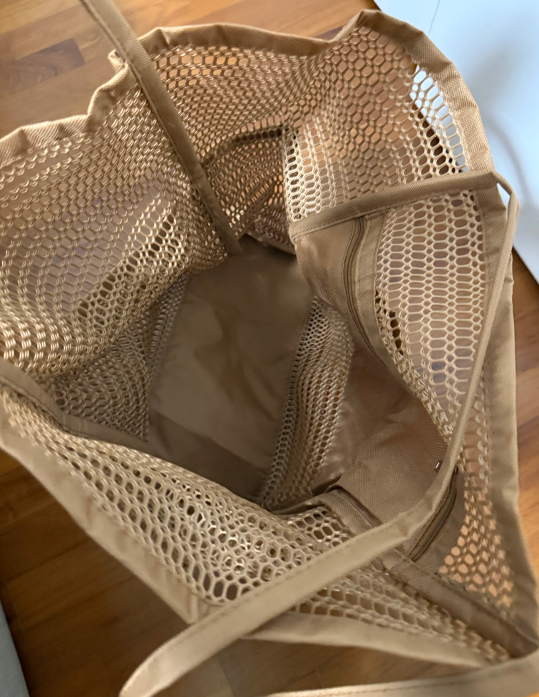 BeachNylon Mesh Tote Bag,Casual Tote Bag Hobo Women Foldable MAX 23L Shoulder Bag For Beach Picnic Vacation, Women's Foldable Mesh Beach Bag,Lightweight Shoulder Handbag for outdoor travel