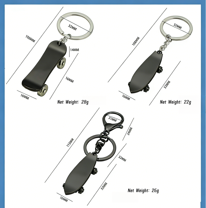 Mini Metal Scooter Keychain,Creative Skateboard Style Key Ring,Bag Charm Gift for Skateboard Scooter Lovers Pendant.Suitable for car keys or briefcase keychains