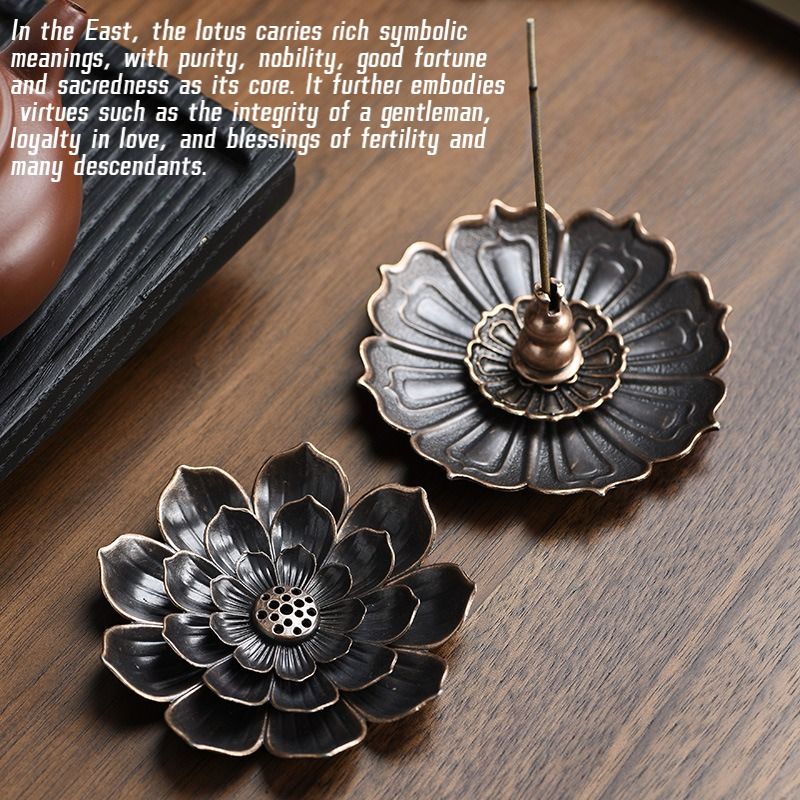 Incense Burner,Gourd Incense Holder for Stick,Incense Burner Accessory Multi-Functional Incense Tray,Lotus Stick Incense Holder Coil Incense Rack, Alloy Incense Stand
