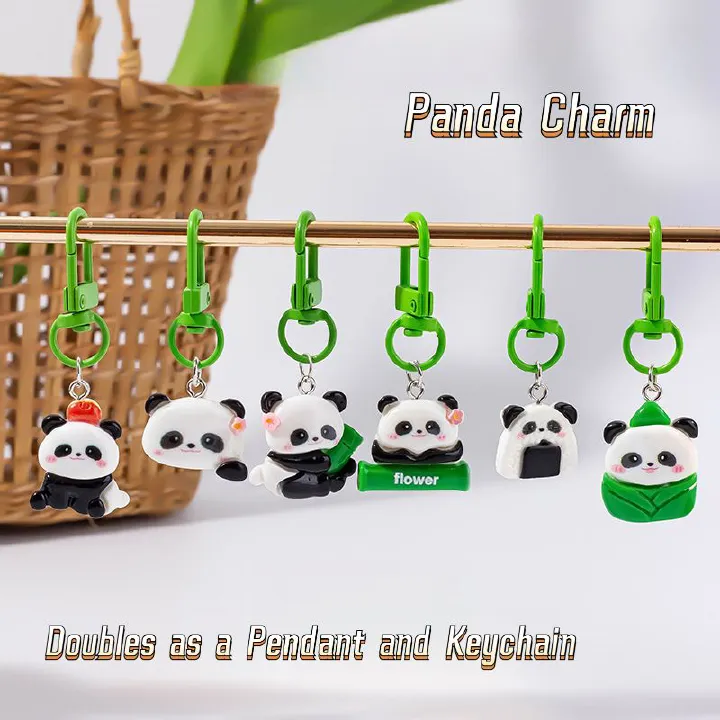 1-6pcs Cute Cartoon Red Panda Keychain,giant panda Lovely Bag Charm for Students & Best Friends, Bag Accessory, Small Gift, Car Key Pendant