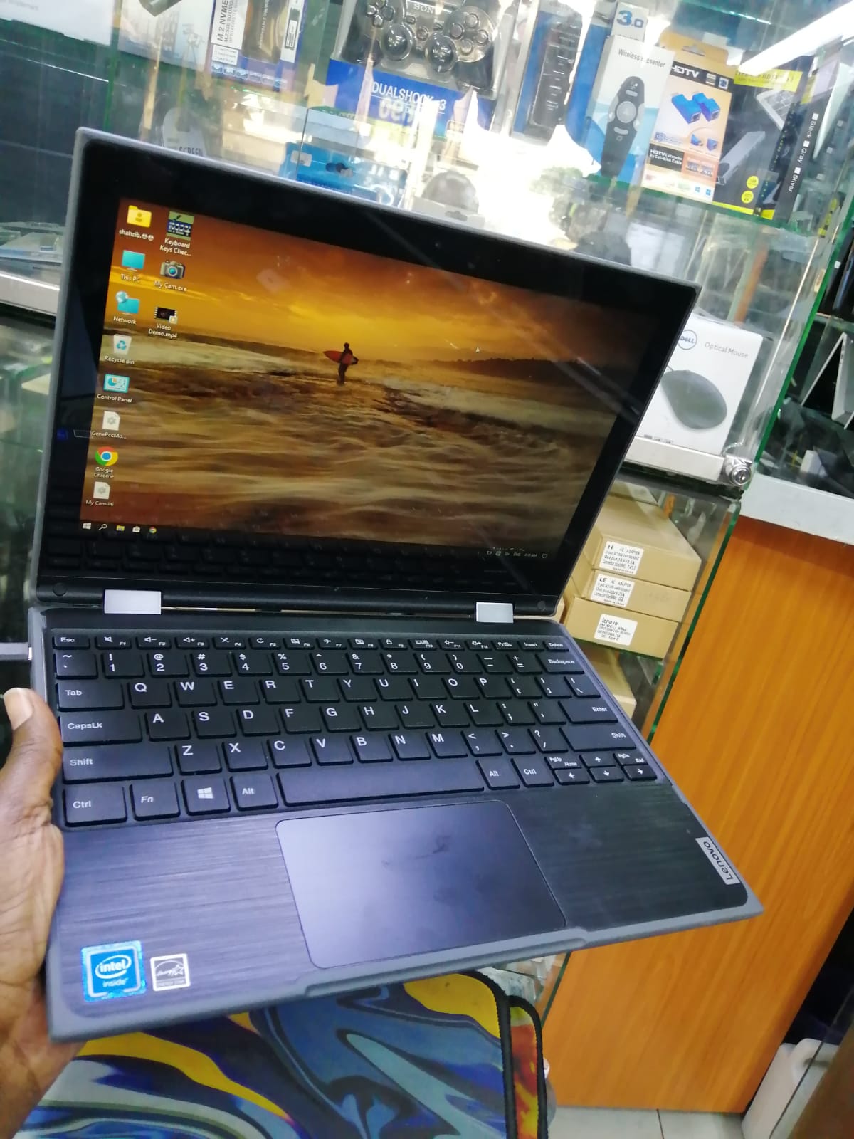 GRADE A LAPTOP LENOVO 300E 2ND GEN X360 INTEL CELERON N4100 TOUCH SCREEN 4GB RAM 128SSD WINDOWS 11 6 MONTH OF WARANT