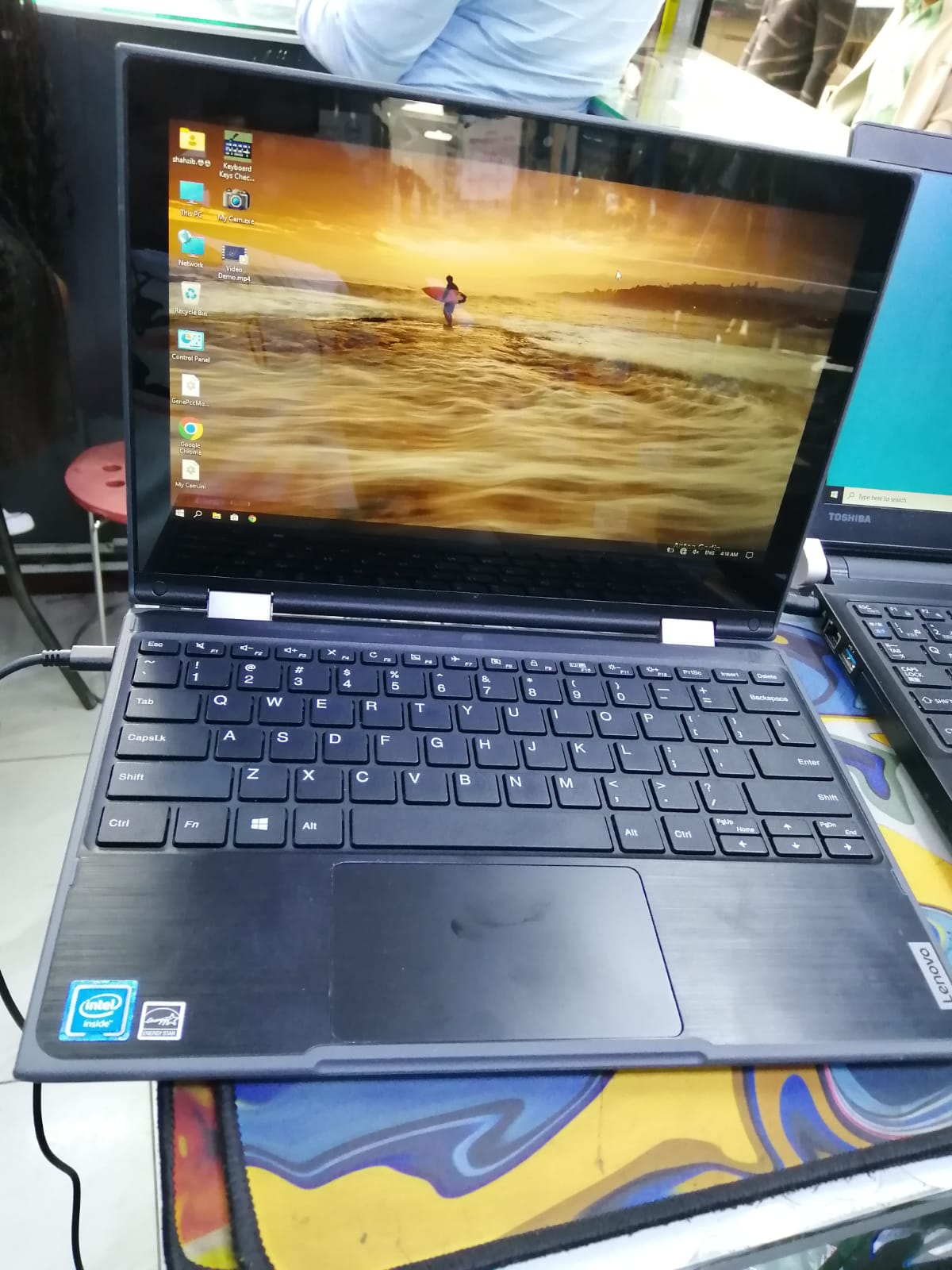 GRADE A LAPTOP LENOVO 300E 2ND GEN X360 INTEL CELERON N4100 TOUCH SCREEN 4GB RAM 128SSD WINDOWS 11 6 MONTH OF WARANT