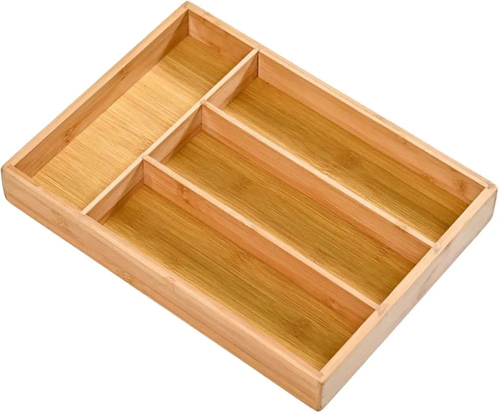 Bamboo Cutlery Organizer,Multi-Purpose Drawer Organizer,Wooden Utensil Organizer ,Silverware Drawer Organizer ,Kitchen Flatware Holder ,Expandable Utensil Tray