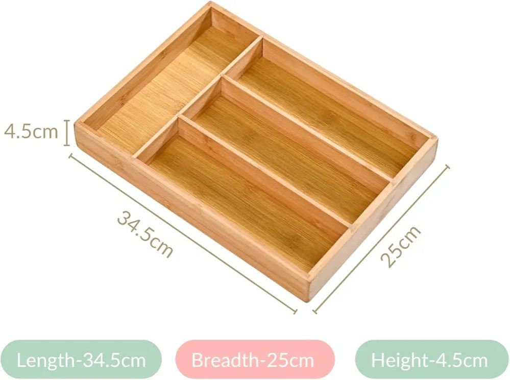 Bamboo Cutlery Organizer,Multi-Purpose Drawer Organizer,Wooden Utensil Organizer ,Silverware Drawer Organizer ,Kitchen Flatware Holder ,Expandable Utensil Tray