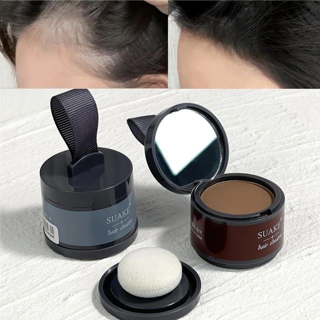 Hair Line dye Powder Black & Brown, Root Cover Up, Natural Instant Waterproof Hairline Shadow Powder, Hair Concealer, scalp cover, bald head cover, thinning hair, less hair cover