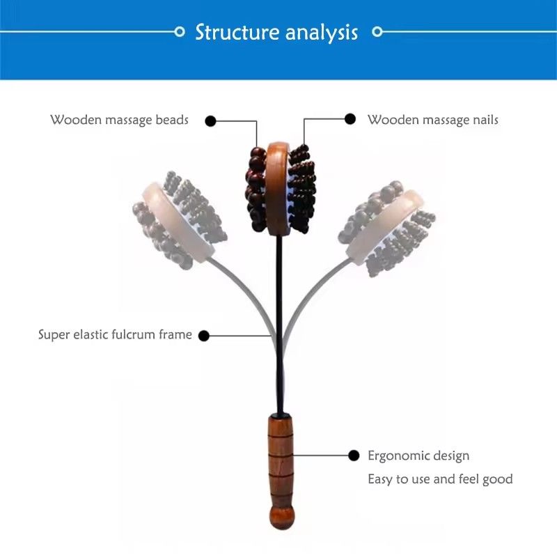Handheld Meridian Hammer Massager Back Massage Hammer Foot Relaxation Massager Double Head Percussion Massager