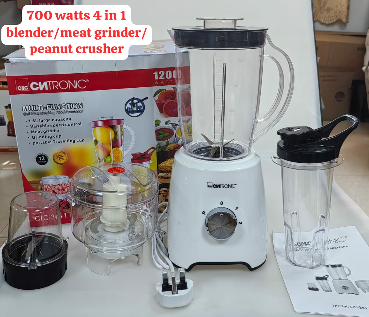 Unbreakable 4 In 1 blender / meat grinder/crusher and smoothie cup