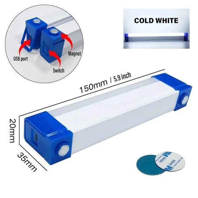 Portable LED Rechargeable Tube,  Camping Light, Emergency magnetic light, Magnetic Suspension Portable Light Bulb for Emergency,Night Market,Outdoor Lighting, emergency house light,