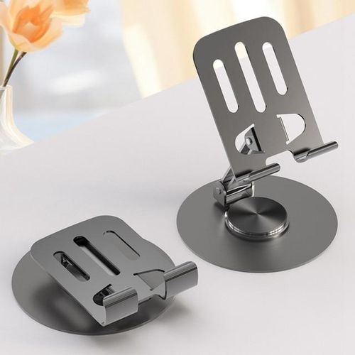 Mobile Phone Holder 
GXM K5 Foldable Height Adjustable Phone Metal Holder 
High Quality Metal Mobile Holder Stand Tablet DP 360 Rotatable Adjustable Foldable Cell Base Desktop