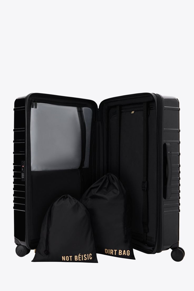 SUITCASE - BLACK RUBBER UNBREAKABLE, MEDIUM  AND ULTRA DURABLE