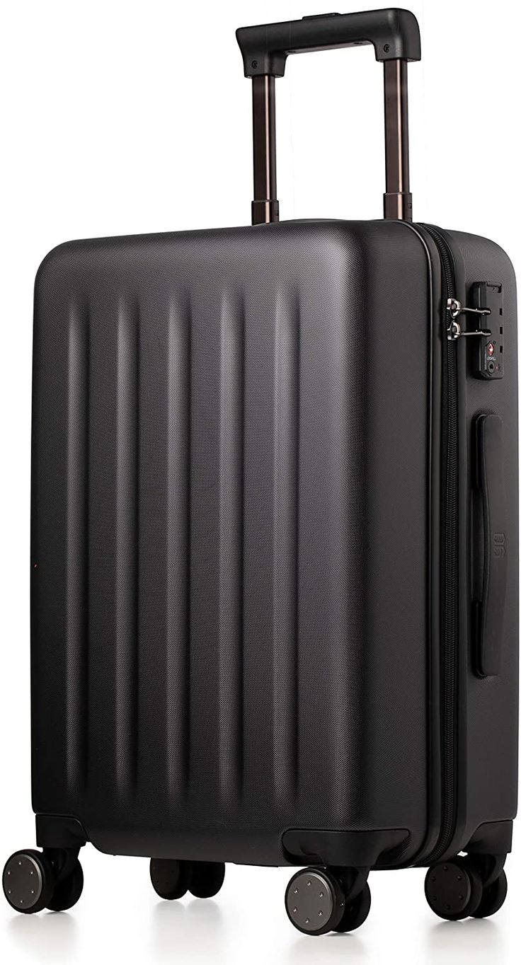 SUITCASE -  BLACK MEDIUM 20KG RUBBER UNBREAKBLE ANTISCRATCH TRAVEL BAG.