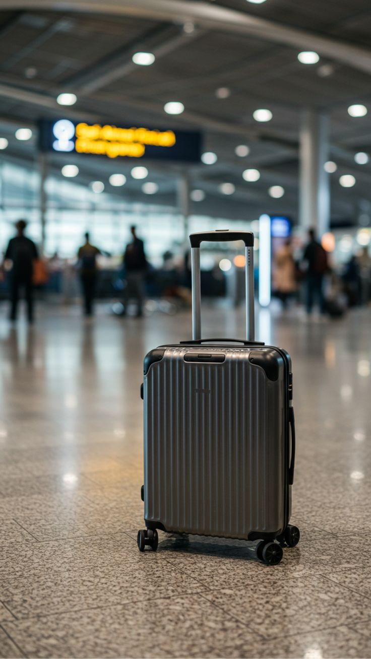 SUITCASE -  BLACK MEDIUM 20KG RUBBER UNBREAKBLE ANTISCRATCH TRAVEL BAG.