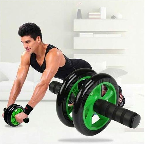 AB Wheel Double Wheel Fitness Abs Roller with Free Mat – Blue | Core Strength Trainer | Tummy Trimmer | Home Gym Exercise Equipment | Burn Belly Fat | Tone Body Fast