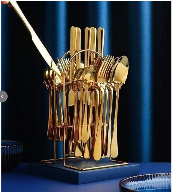 24pcs Heavy Duty Quality Cutlery Sets(GOLD