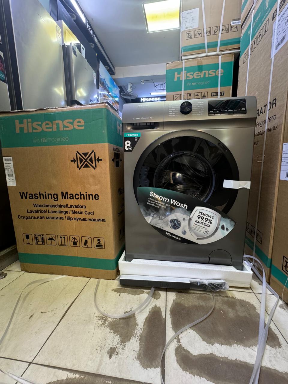 Hisense 8 kg Washer & 5 kg Dryer Front‑Load Combo – Smart Inverter, Steam & Quick Wash