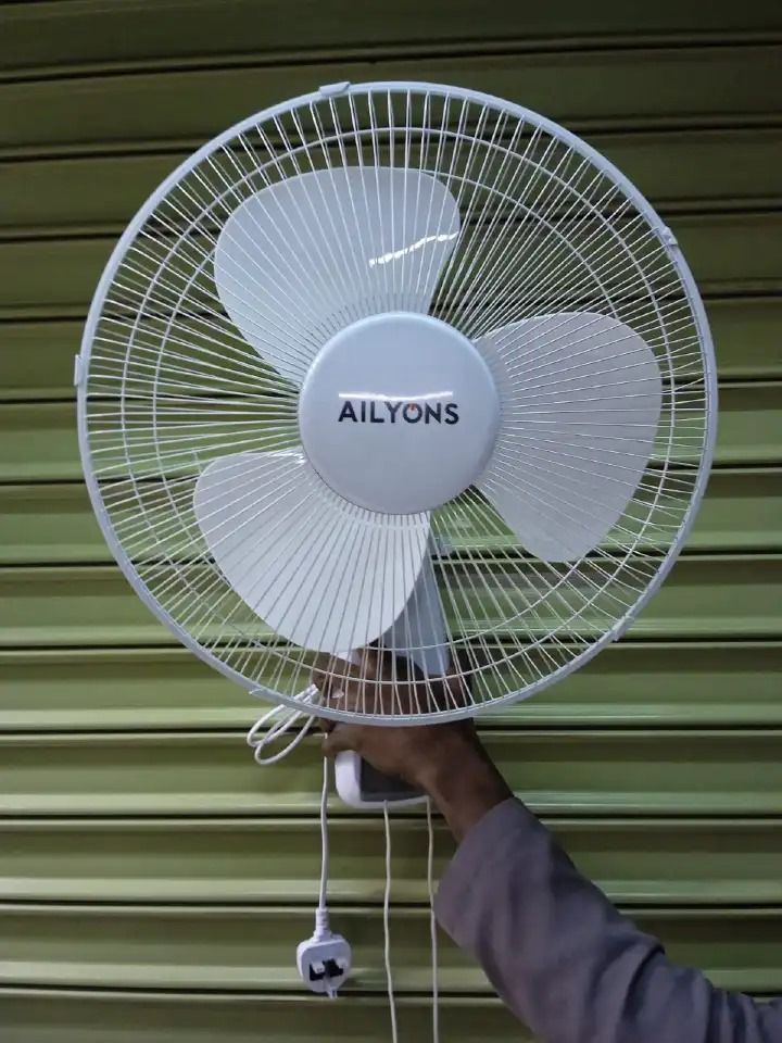 Ailyons 16" Wall-Mounted Fan – 3-Speed Settings, Oscillation & Remote Control