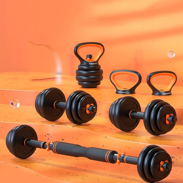 "50kg Adjustable Dumbbell & Kettlebell Set – Home Gym Weightlifting Kit with Barbell Option"
✅ Highlights versatility, total weight, and home gym use.