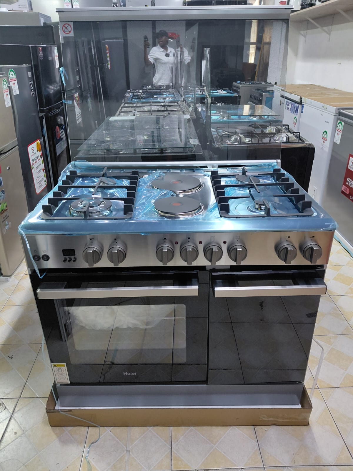 Haier 60*90 4+2 standing cooker with gas compartment and sensor