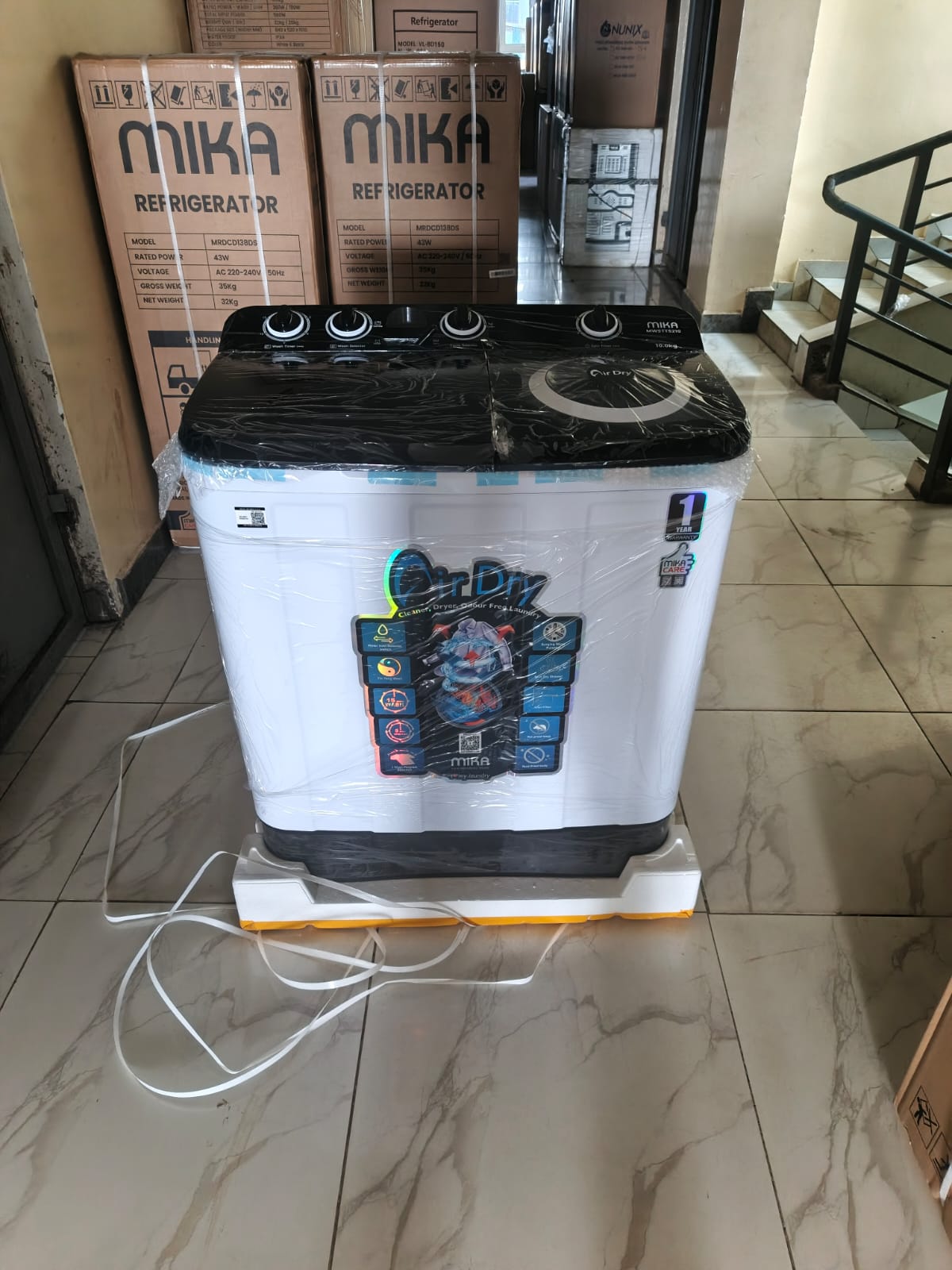 Mika MWSTT2210, 10KG, Semi Automatic, Twin Tub Washing Machine+1 YEAR WARRANTY