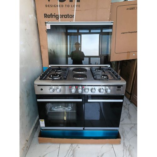 Haier 60x90cm Standing Cooker - 4 Jet Gas Burners + 2 Rapid Hotplates with Flame Failure Safety
