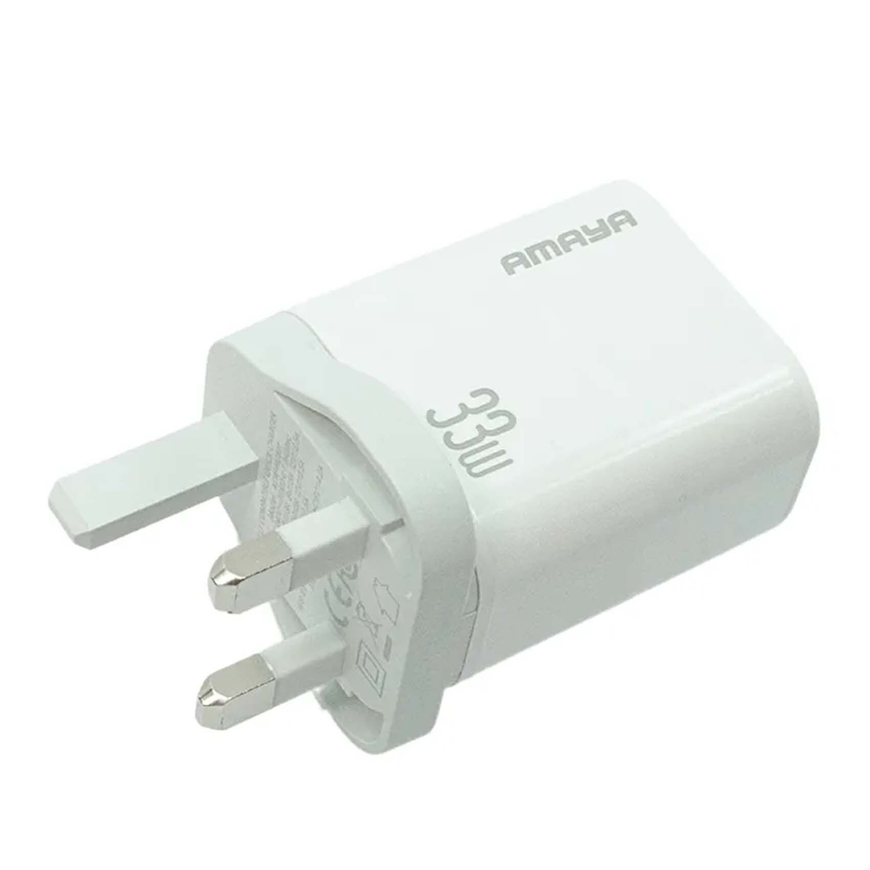 Amaya HU301 33W Fast Charger | PD3.0 + QC3.0 Type-C Adapter with Type-C to Type-C Cable | Kenya Delivery