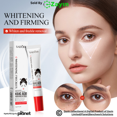 Kojic Acid Eye Cream, Eye Cream with Retinol and Niacinamide, Whitening Eye Cream, Firming Eye Cream, Anti-Aging Eye Cream, Sadoer Eye Cream with Kojic Acid, Niacinamide and Retinol,