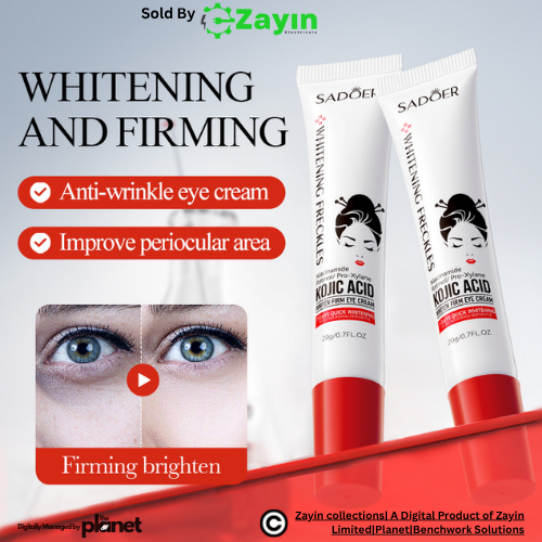 Kojic Acid Eye Cream, Eye Cream with Retinol and Niacinamide, Whitening Eye Cream, Firming Eye Cream, Anti-Aging Eye Cream, Sadoer Eye Cream with Kojic Acid, Niacinamide and Retinol,