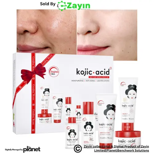 Kojic Acid Set, Whitening Skincare Kit, Kojic Acid Face Cream, Skin Lightening Set, Dark Spot Remover Kit, Brightening Face Set, Hyperpigmentation Kit, Kojic Acid Serum and Soap, Kojic Acid Toner,