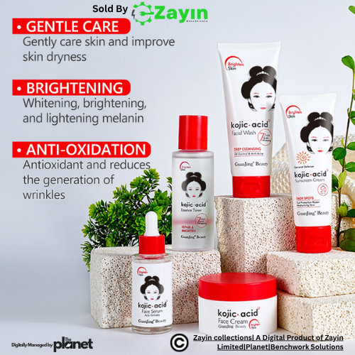 Kojic Acid Set, Whitening Skincare Kit, Kojic Acid Face Cream, Skin Lightening Set, Dark Spot Remover Kit, Brightening Face Set, Hyperpigmentation Kit, Kojic Acid Serum and Soap, Kojic Acid Toner,