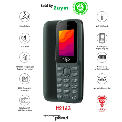 itel It2163 (Black) – Dual SIM, Wireless FM Radio, Big Battery, Torch Light, Affordable Keypad Phone

itel It2163 phone, itel keypad phone, itel button phone, itel small phone, itel dual SIM phone,