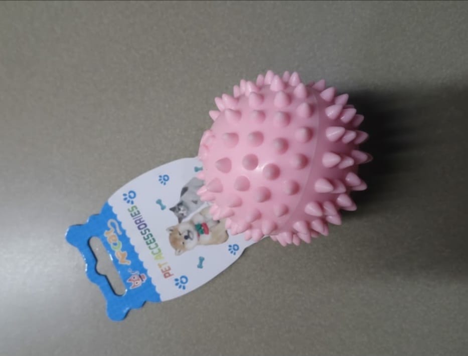 Durable Spiky Pet Toy Fun Ball Accessory(Dogs/Cats) to Help Stimulate your Pet's gums and Keep them Engaged for both Indoors and Outdoors.