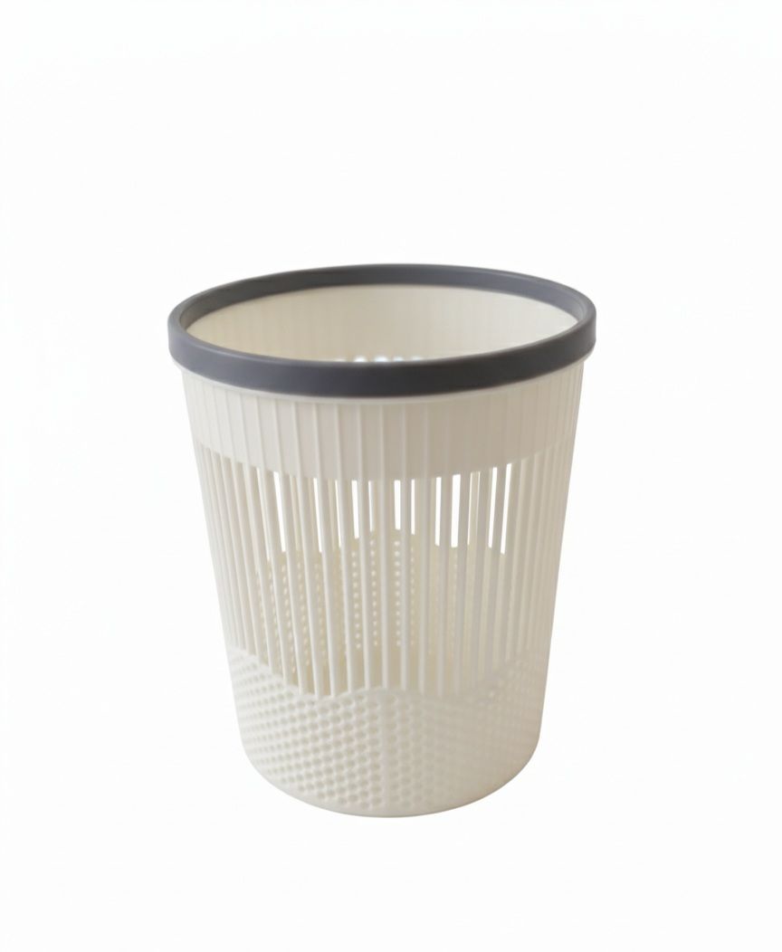 ​Stylish and Versatile Desk/Office Pen Holder & Stationery Organizer with a Woven Basket Look with Dark Gray Rim that Keeps Pens, Highlighters, and Supplies Tidy with Clear Visibility for Quick Access