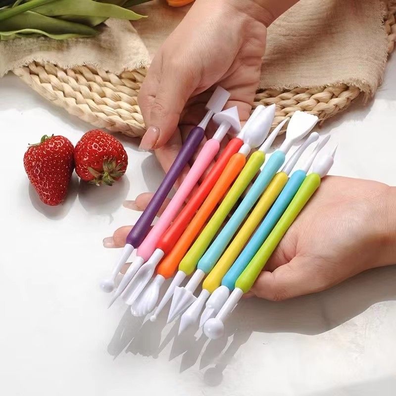 9PCS Double Head Plastic Fondant and Cake Modeling Tools/ Cake Decorating Tools Crafts/ Clay Sculpture or Modelling Tools  Durable, easy to clean, and perfect for precision work.