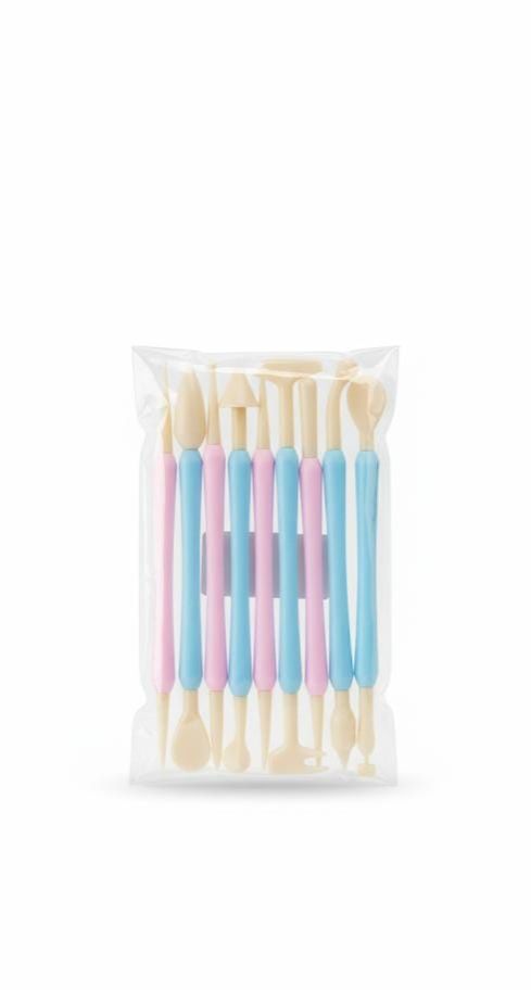 9PCS Double Head Plastic Fondant and Cake Modeling Tools/ Cake Decorating Tools Crafts/ Clay Sculpture or Modelling Tools  Durable, easy to clean, and perfect for precision work.