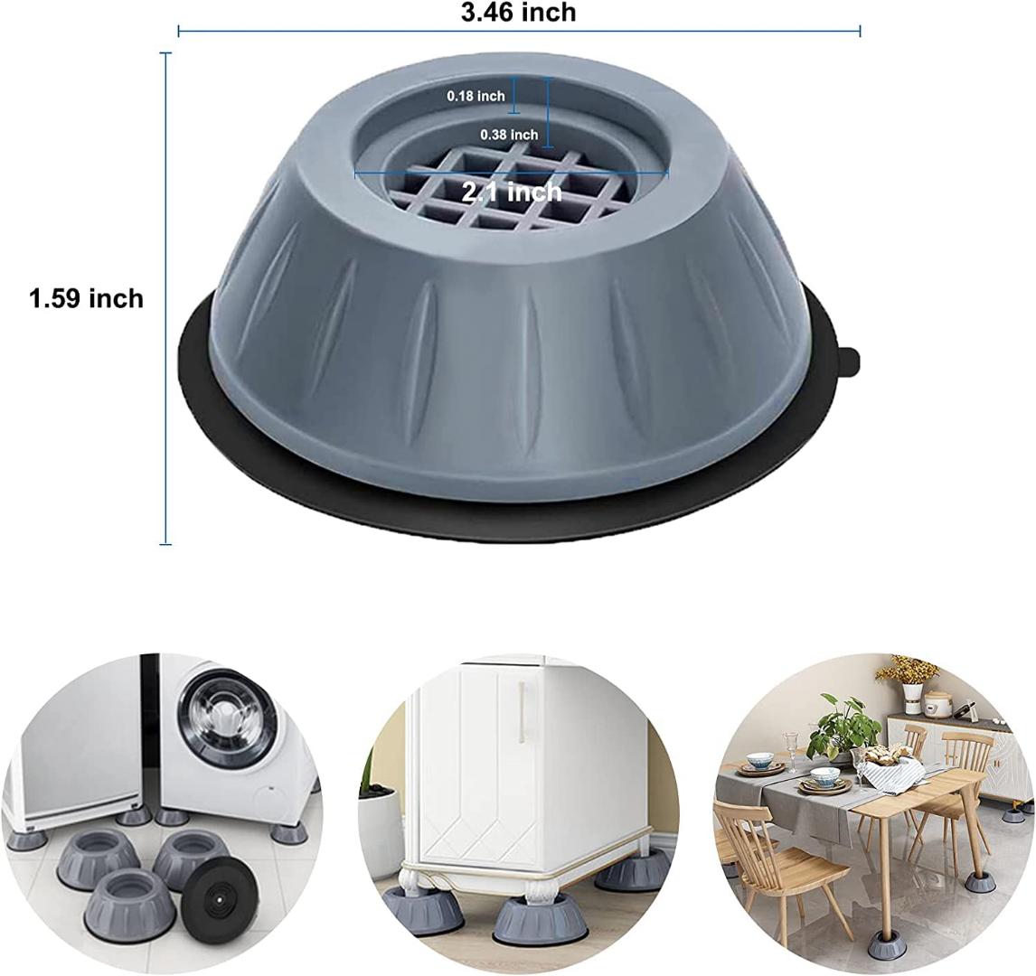4PCS Anti Vibration Washing Machine Pads Washer Dryer Anti Vibration Shock Absorber Noise Cancelling Washer Support Pads with Suction Cup Fridge Washing Machine